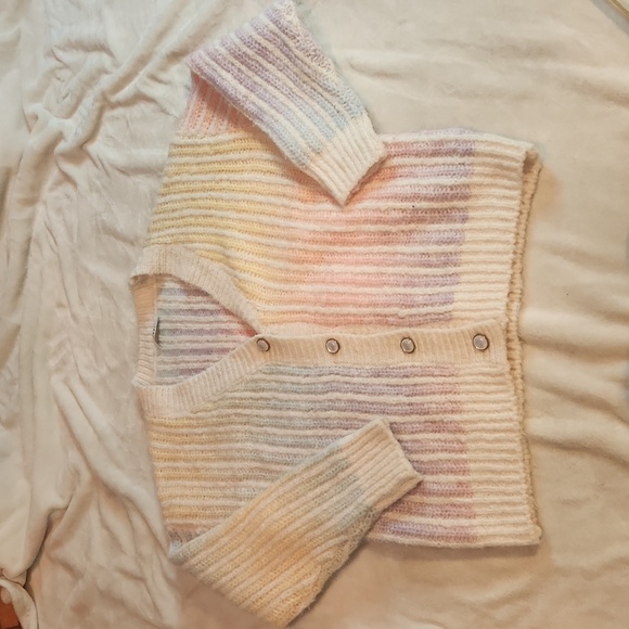 Sioni pastel rainbow wool  cardigan - Picture 1 of 8